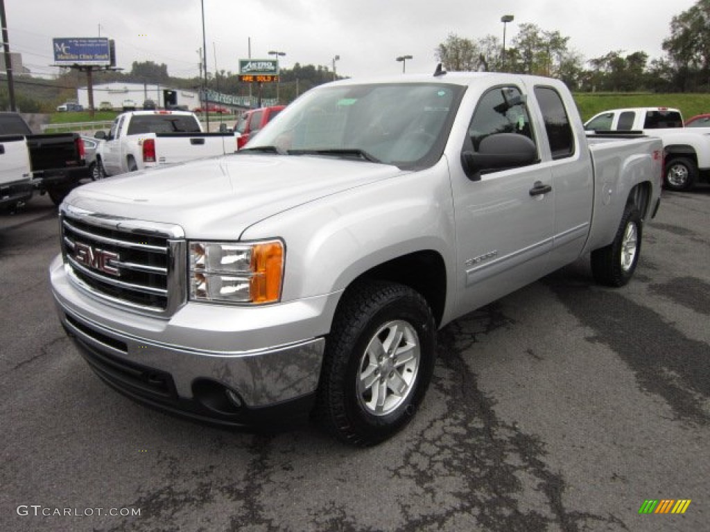 2012 Sierra 1500 SLE Extended Cab 4x4 - Quicksilver Metallic / Ebony photo #3