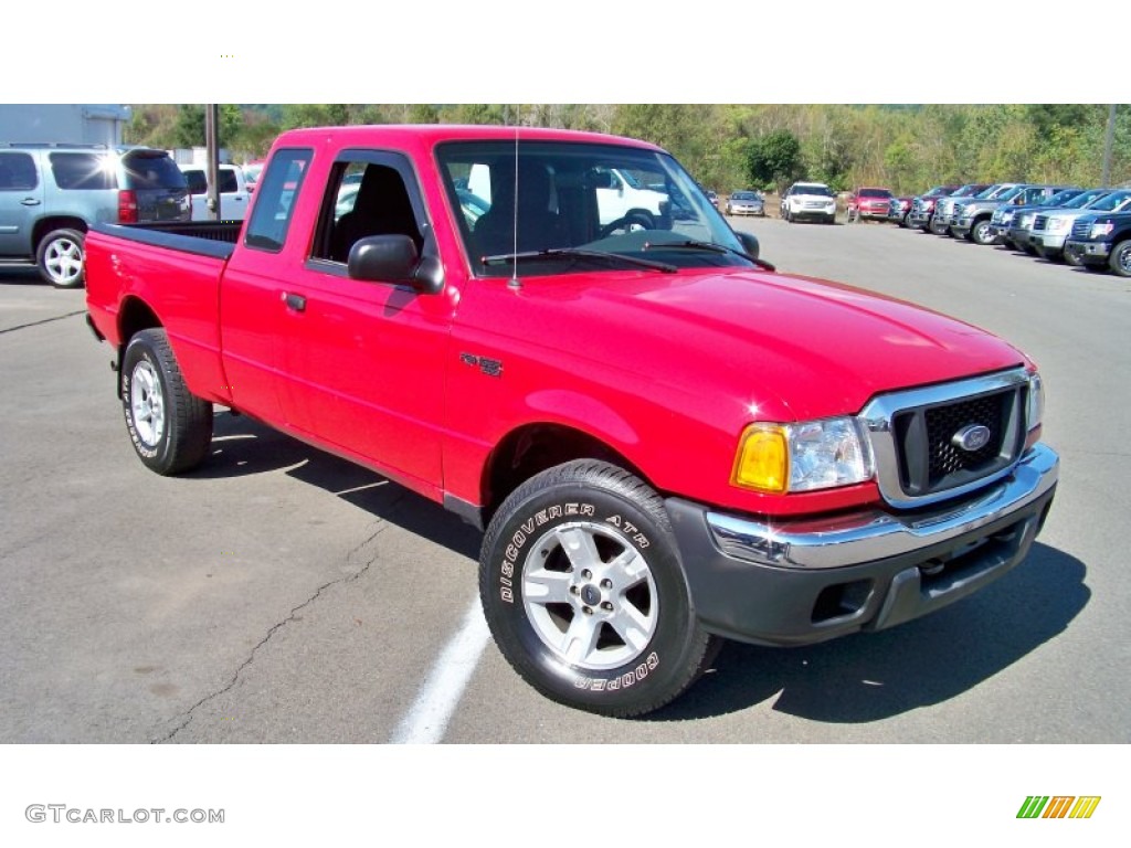 2004 Ranger XLT SuperCab 4x4 - Bright Red / Medium Dark Flint photo #3