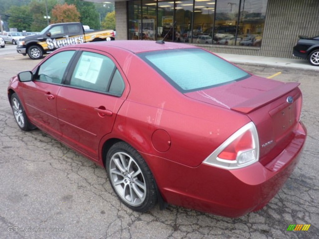 2009 Fusion SE - Redfire Metallic / Red/Charcoal Black Leather photo #2