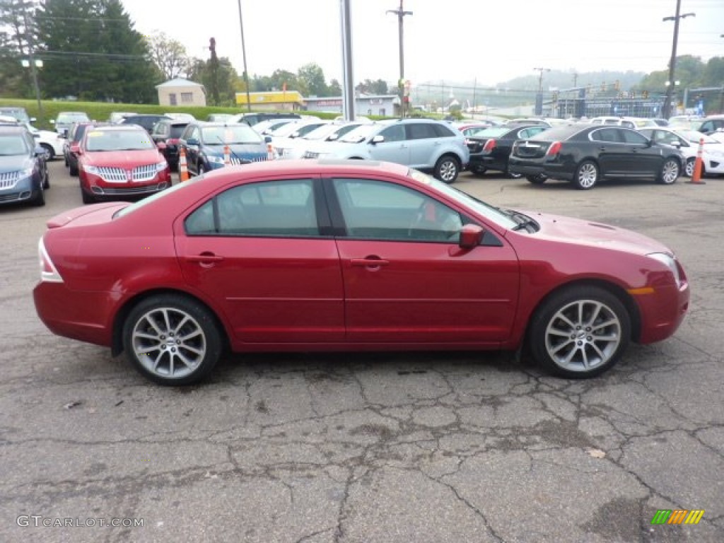 2009 Fusion SE - Redfire Metallic / Red/Charcoal Black Leather photo #5