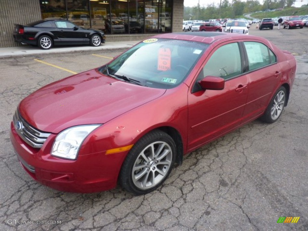 2009 Fusion SE - Redfire Metallic / Red/Charcoal Black Leather photo #8