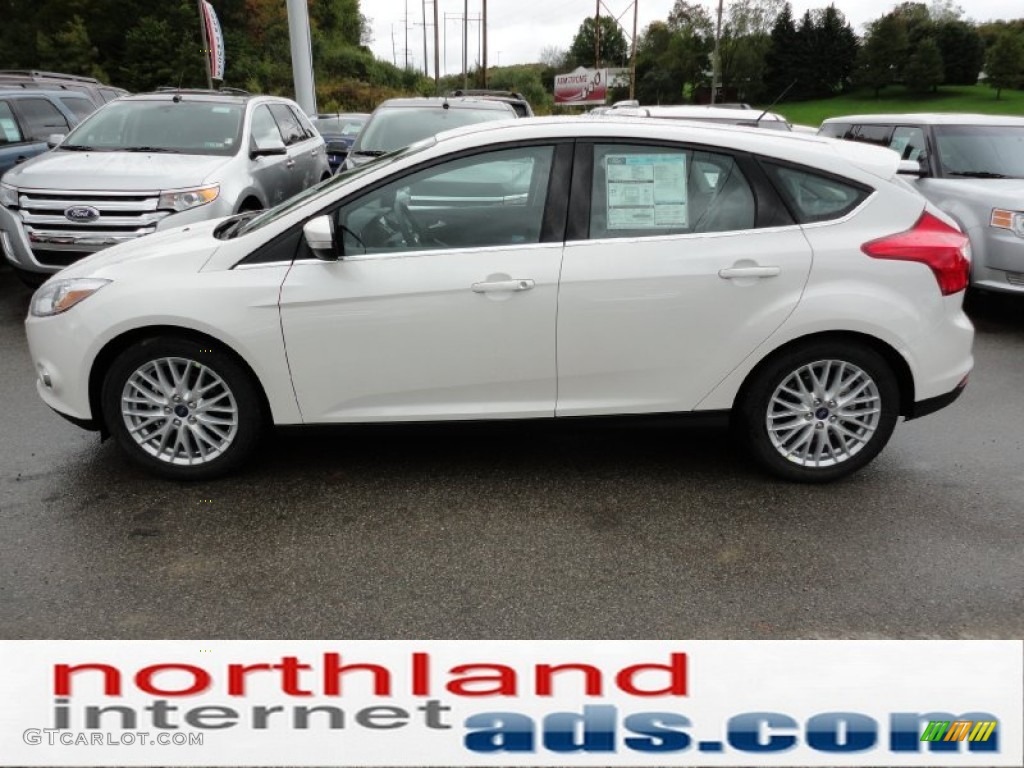 2012 Focus SEL 5-Door - White Platinum Tricoat Metallic / Charcoal Black Leather photo #5