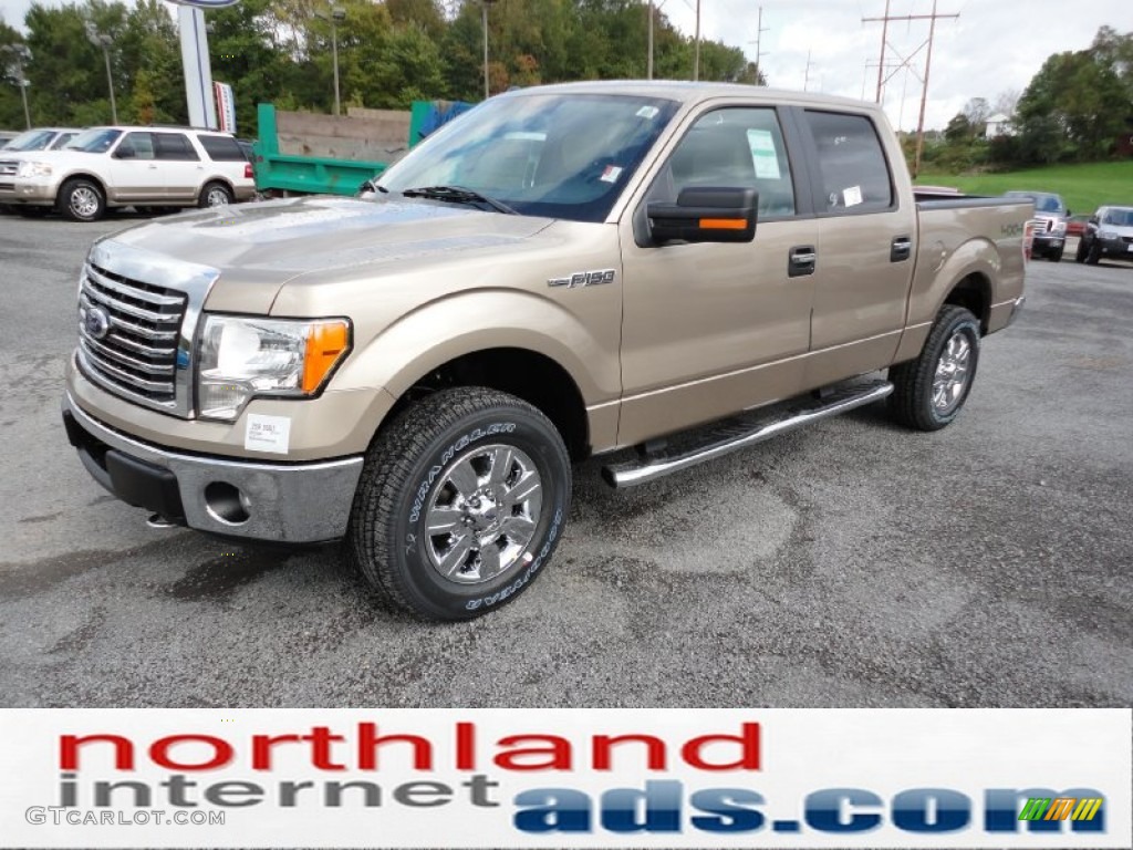 2011 F150 XLT SuperCrew 4x4 - Pale Adobe Metallic / Pale Adobe photo #4