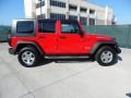 Flame Red 2010 Jeep Wrangler Unlimited Rubicon 4x4 Exterior