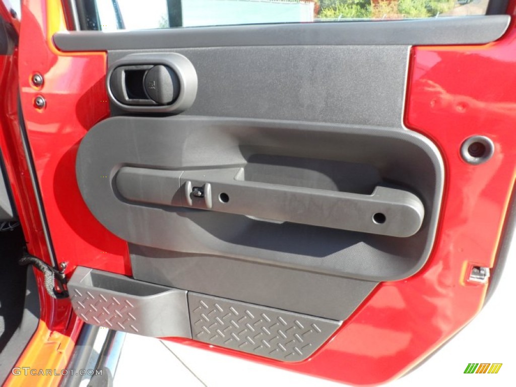 2010 Jeep Wrangler Unlimited Rubicon 4x4 Dark Slate Gray/Medium Slate Gray Door Panel Photo #54950743