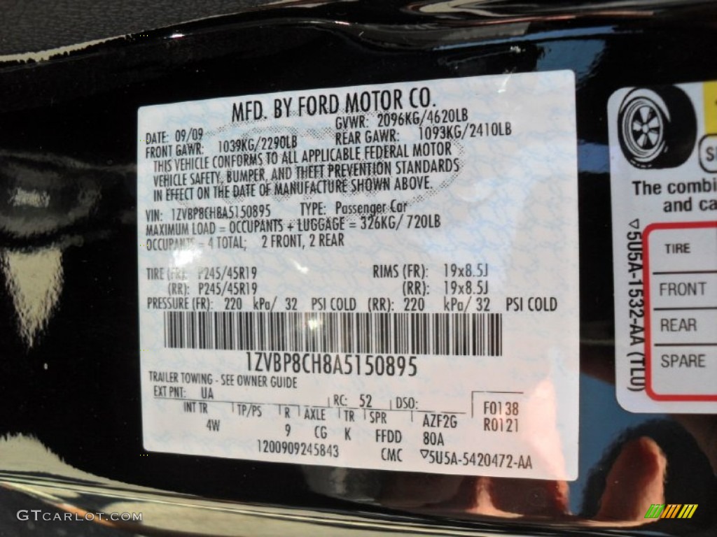 2010 Mustang Color Code UA for Black Photo #54951562