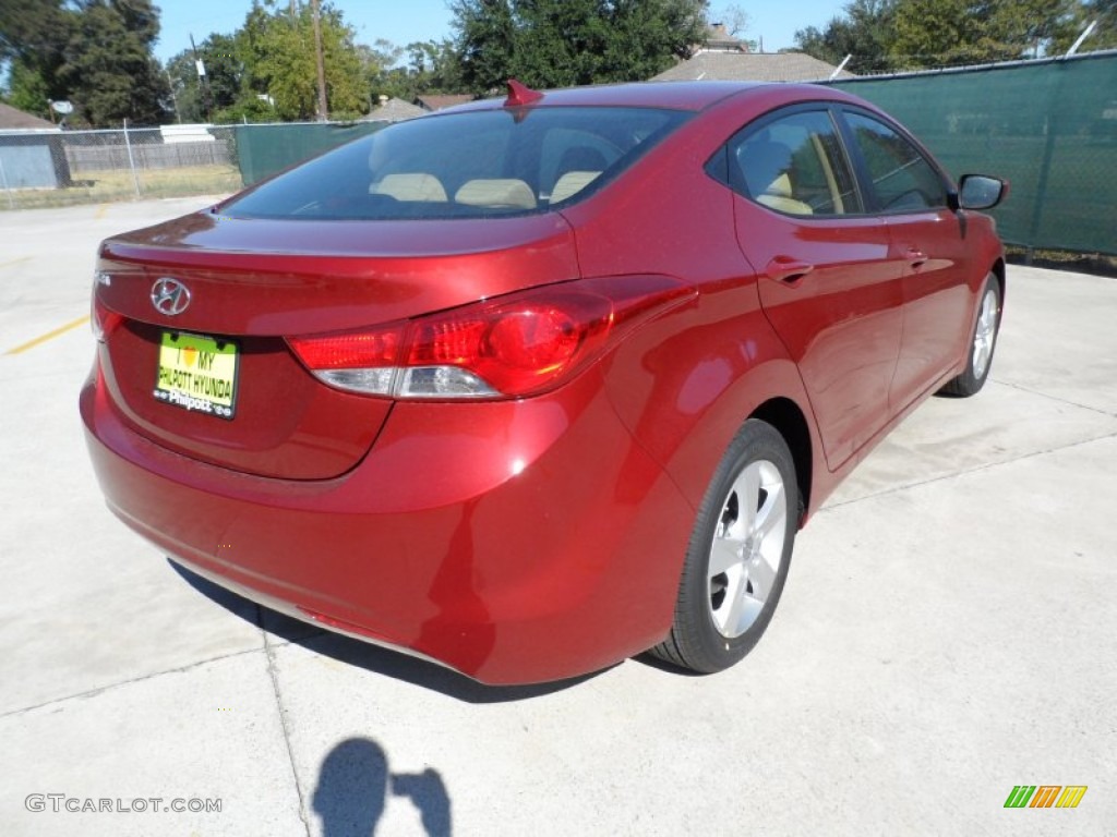 2012 Elantra GLS - Red Allure / Beige photo #3
