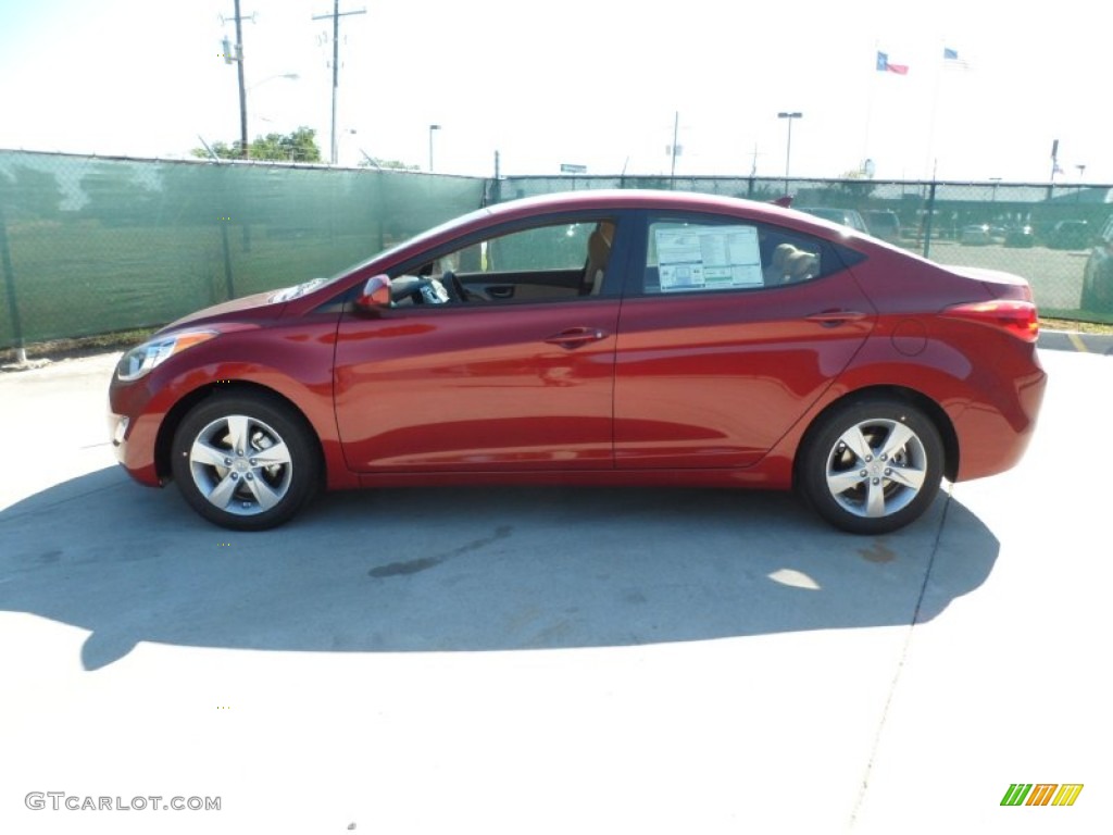 2012 Elantra GLS - Red Allure / Beige photo #6