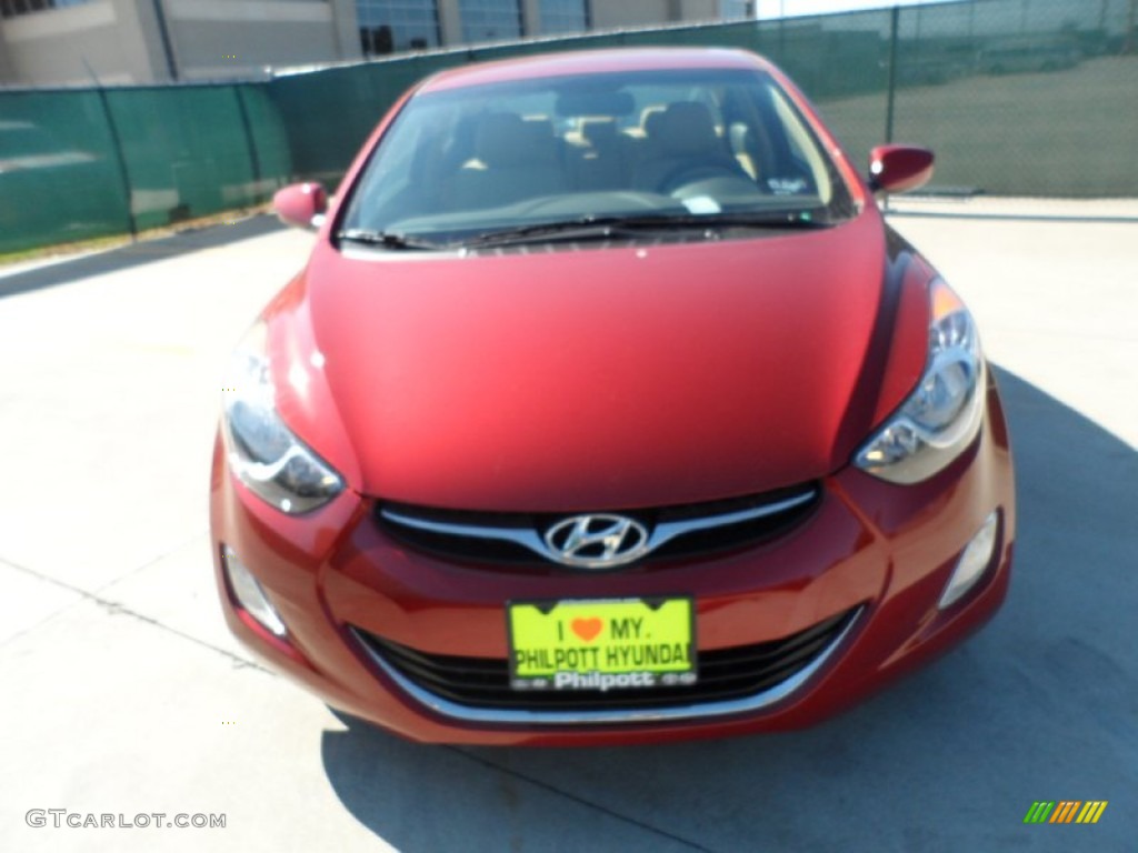2012 Elantra GLS - Red Allure / Beige photo #8