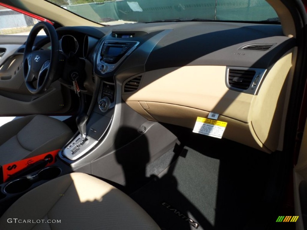 2012 Elantra GLS - Red Allure / Beige photo #13