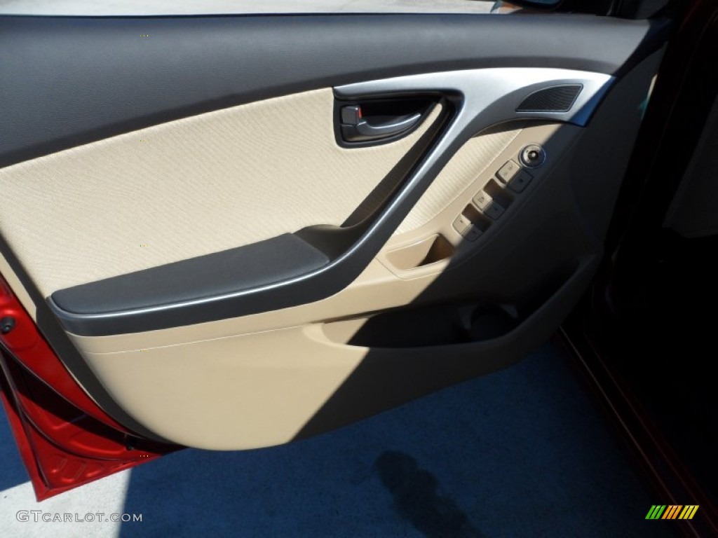 2012 Elantra GLS - Red Allure / Beige photo #17