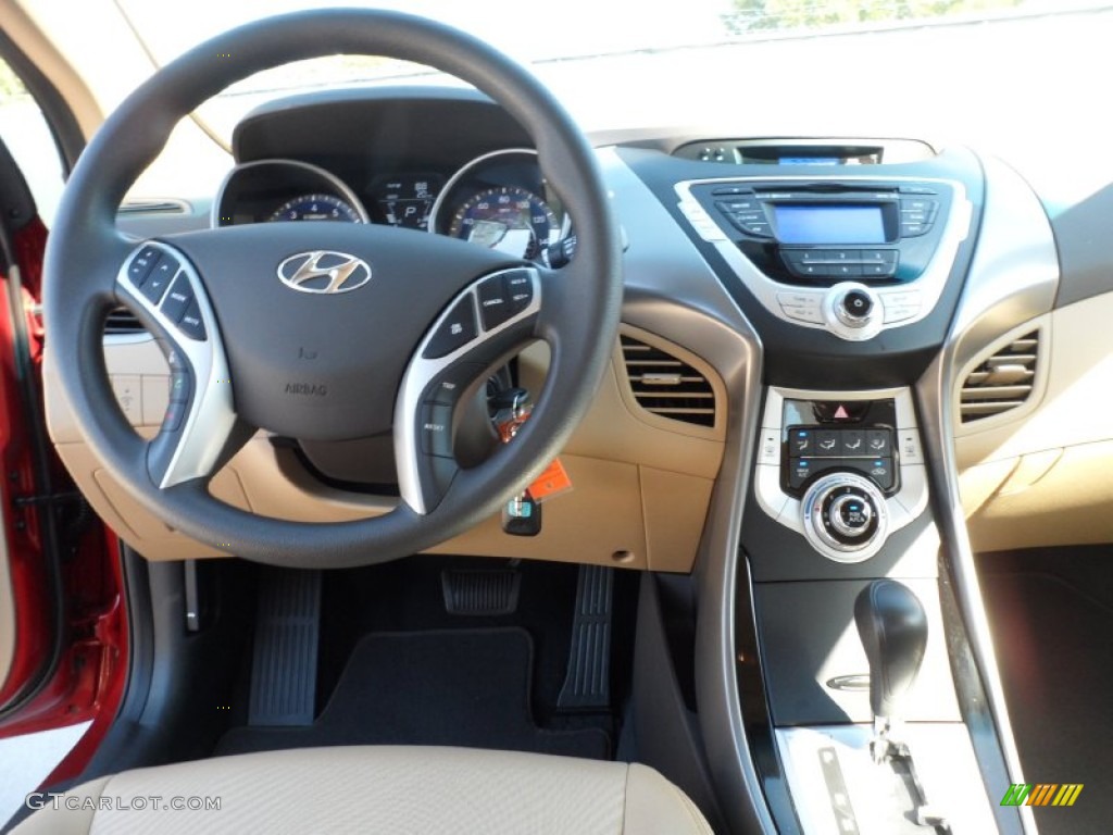 2012 Elantra GLS - Red Allure / Beige photo #21