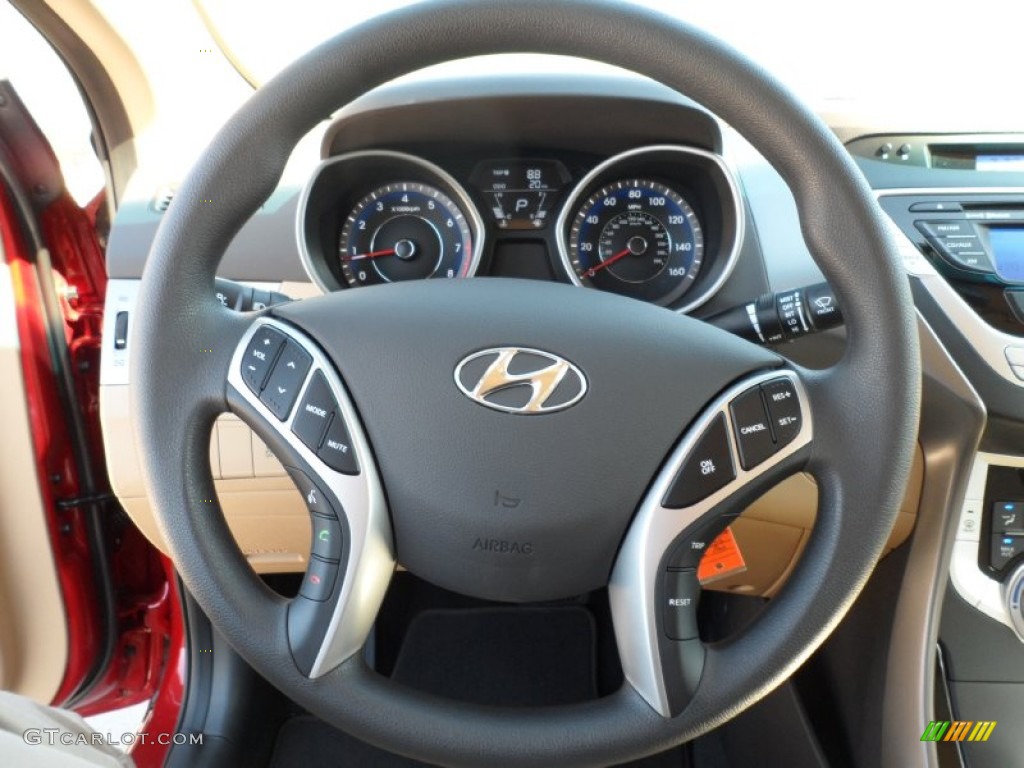 2012 Elantra GLS - Red Allure / Beige photo #25