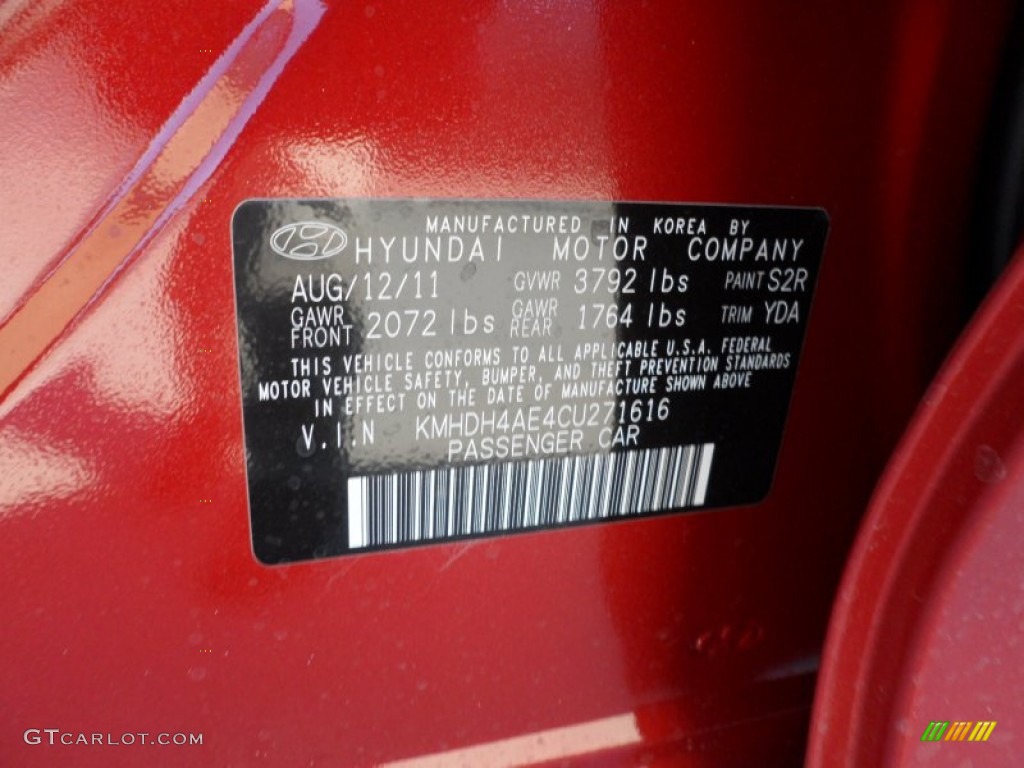 2012 Elantra GLS - Red Allure / Beige photo #28