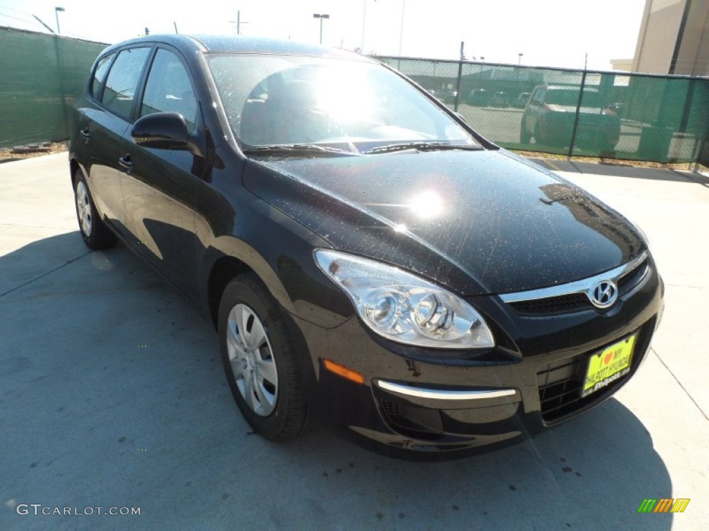 2012 Elantra GLS Touring - Black Noir Pearl / Beige photo #1