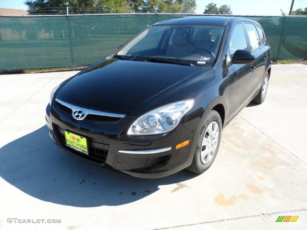 2012 Elantra GLS Touring - Black Noir Pearl / Beige photo #7