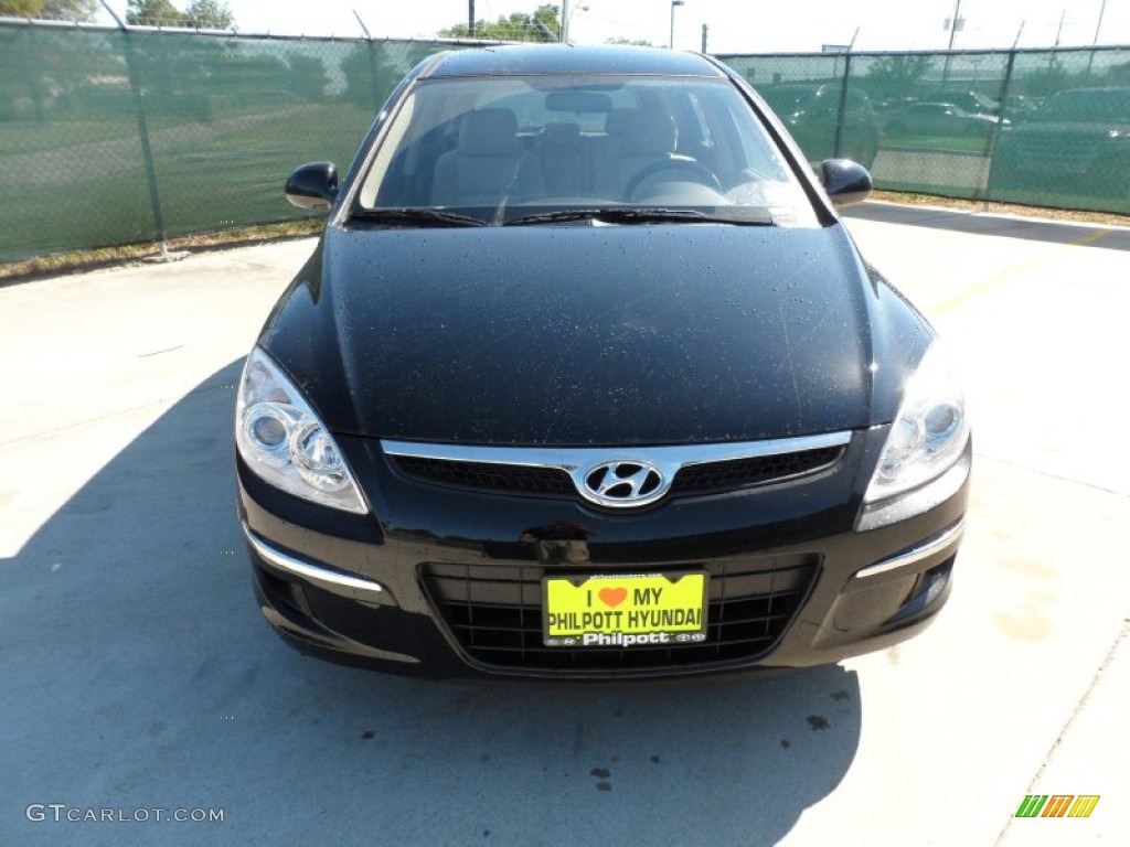 2012 Elantra GLS Touring - Black Noir Pearl / Beige photo #8