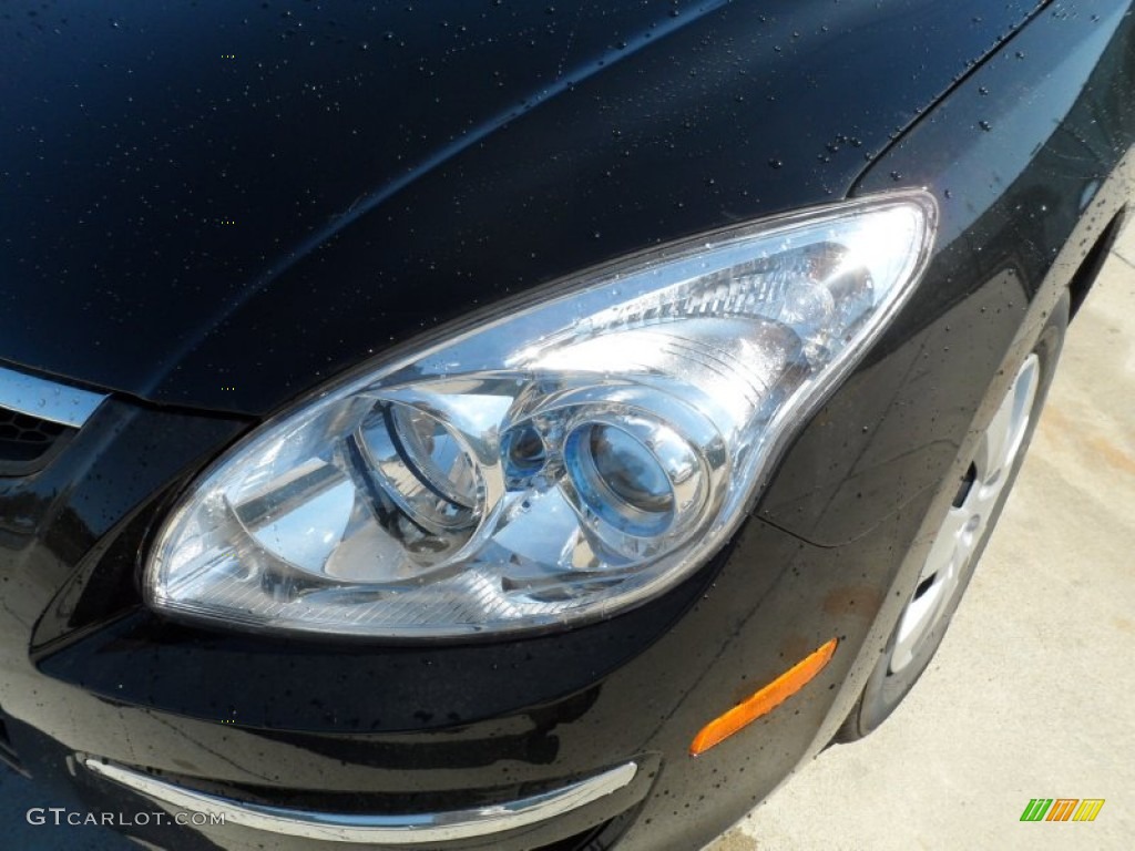 2012 Elantra GLS Touring - Black Noir Pearl / Beige photo #9
