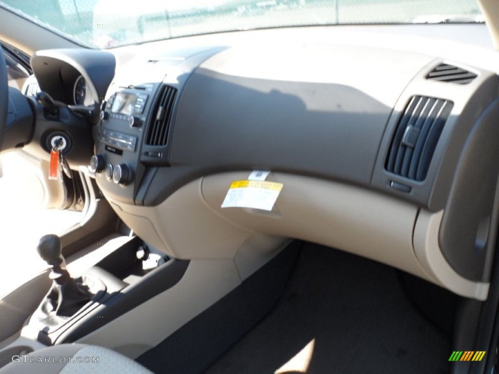 2012 Elantra GLS Touring - Black Noir Pearl / Beige photo #18