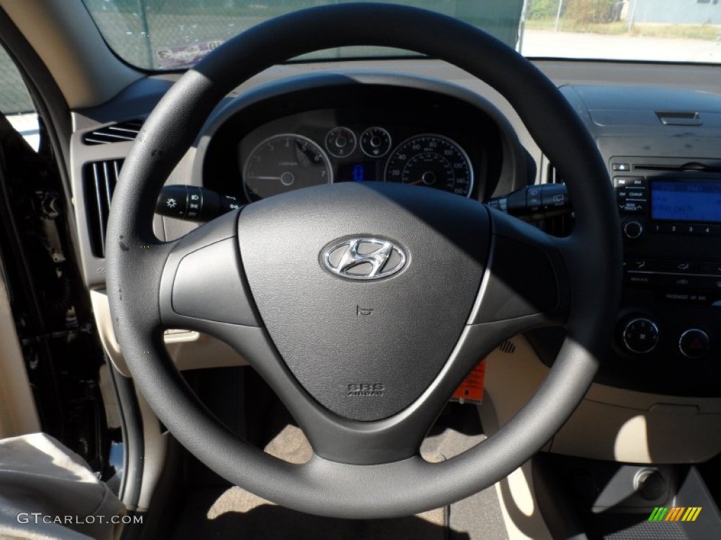 2012 Hyundai Elantra GLS Touring Beige Steering Wheel Photo #54953461