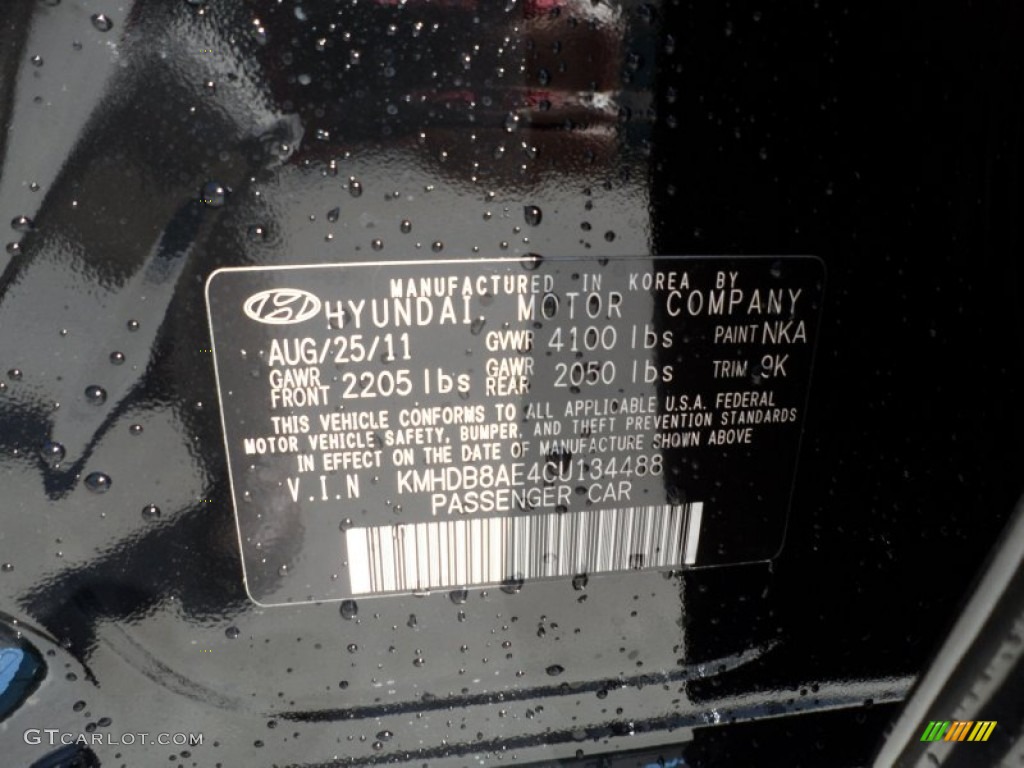 2012 Elantra GLS Touring - Black Noir Pearl / Beige photo #34