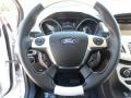 Arctic White Leather 2012 Ford Focus Titanium 5-Door Steering Wheel