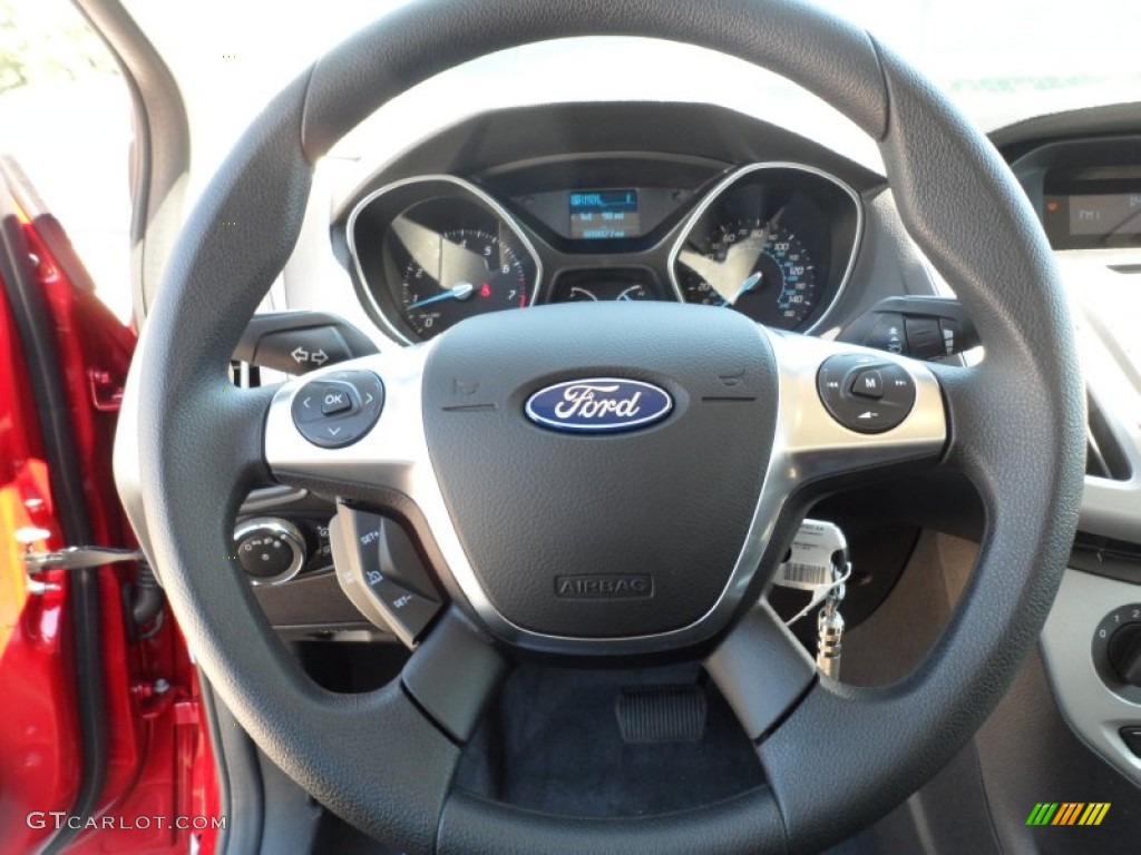 2012 Ford Focus SE SFE Sedan Charcoal Black Steering Wheel Photo #54955129