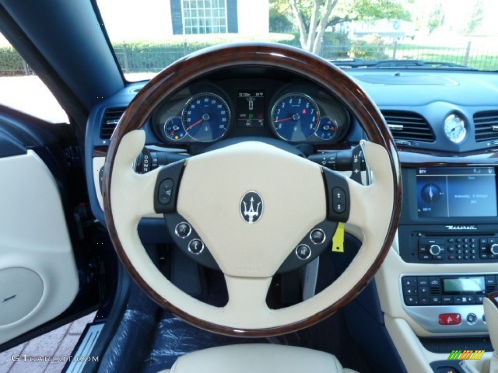 2012 Maserati GranTurismo Convertible GranCabrio Sabbia Steering Wheel Photo #54956962