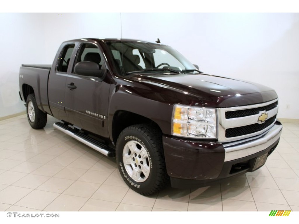 2008 Silverado 1500 LT Extended Cab 4x4 - Dark Cherry Metallic / Ebony photo #1