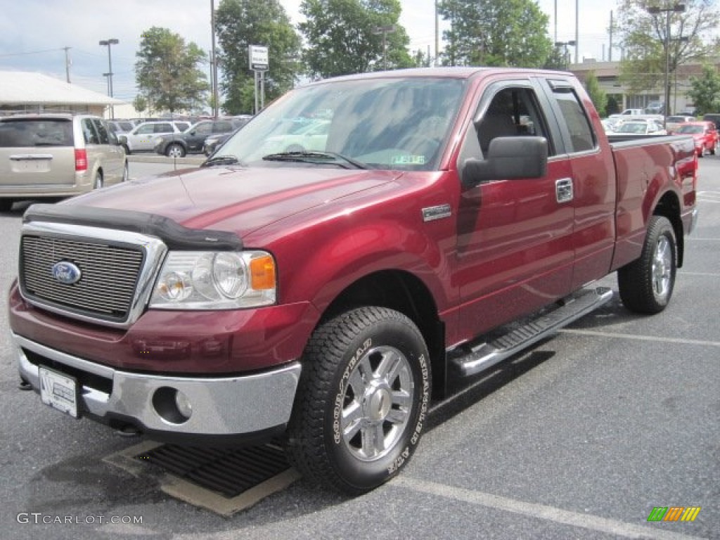 2005 F150 XLT SuperCab 4x4 - Dark Toreador Red Metallic / Medium Flint Grey photo #3