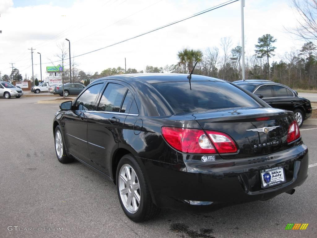 2007 Sebring Touring Sedan - Brilliant Black Crystal Pearl / Dark Khaki/Light Graystone photo #3