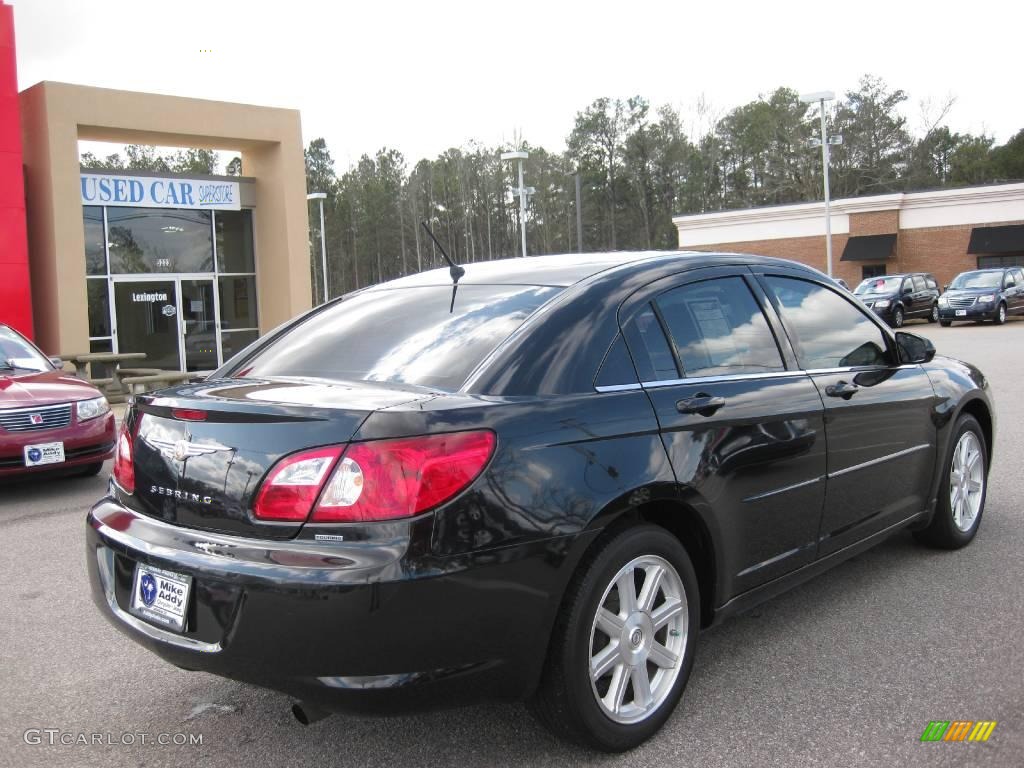 2007 Sebring Touring Sedan - Brilliant Black Crystal Pearl / Dark Khaki/Light Graystone photo #10