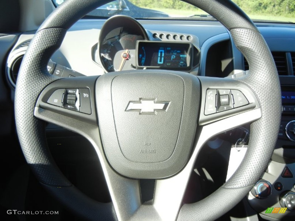 2012 Chevrolet Sonic LT Sedan Dark Pewter/Dark Titanium Steering Wheel Photo #54967996