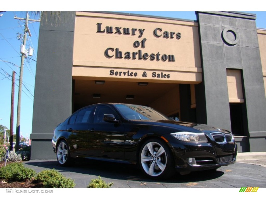 2009 3 Series 335i Sedan - Jet Black / Oyster Dakota Leather photo #1