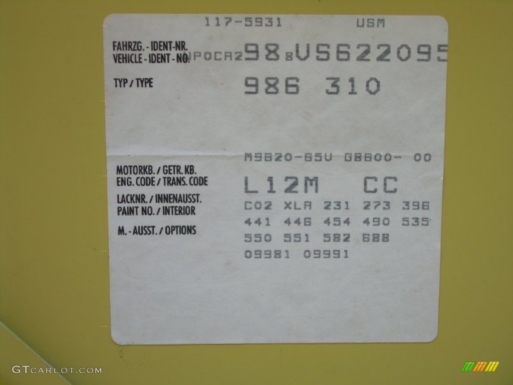 1997 Boxster  - Pastel Yellow / Graphite Grey photo #15