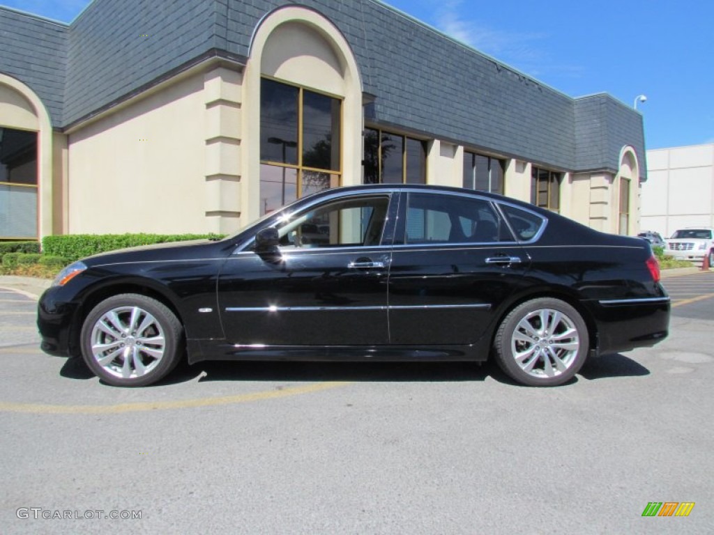 2008 M 35 Sedan - Black Obsidian / Wheat photo #1