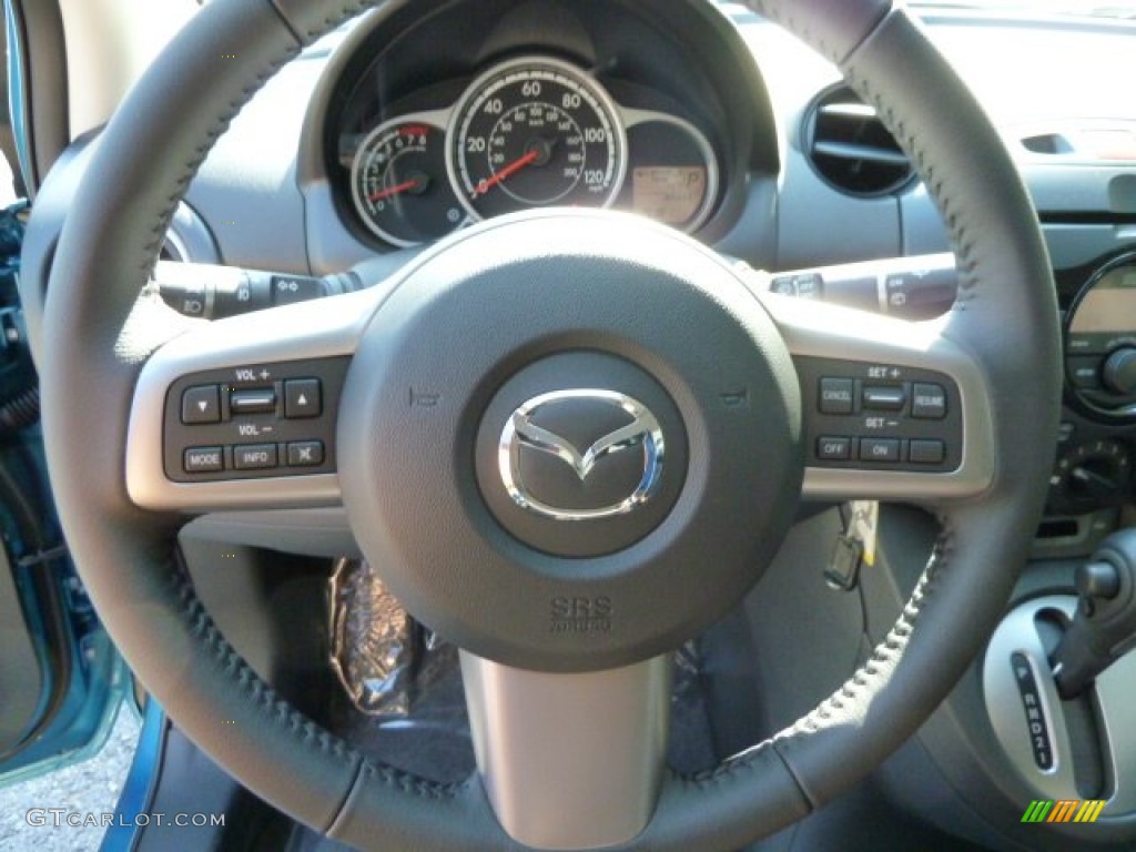 2011 Mazda MAZDA2 Touring Black Steering Wheel Photo #54975157