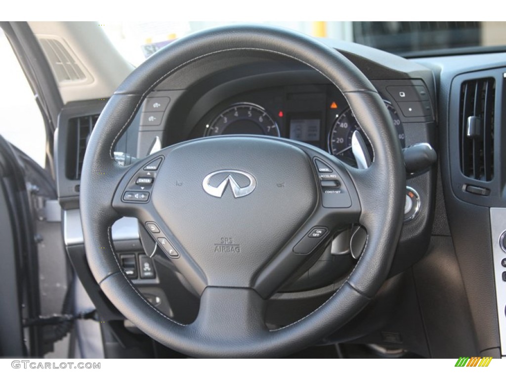 2010 Infiniti G 37 S Sport Coupe Graphite Steering Wheel Photo #54976708