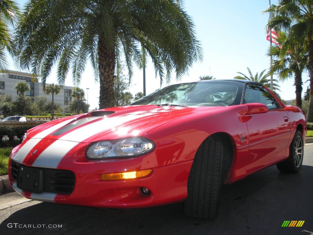 Bright Rally Red 2002 Chevrolet Camaro Z28 SS Coupe Exterior Photo #549786