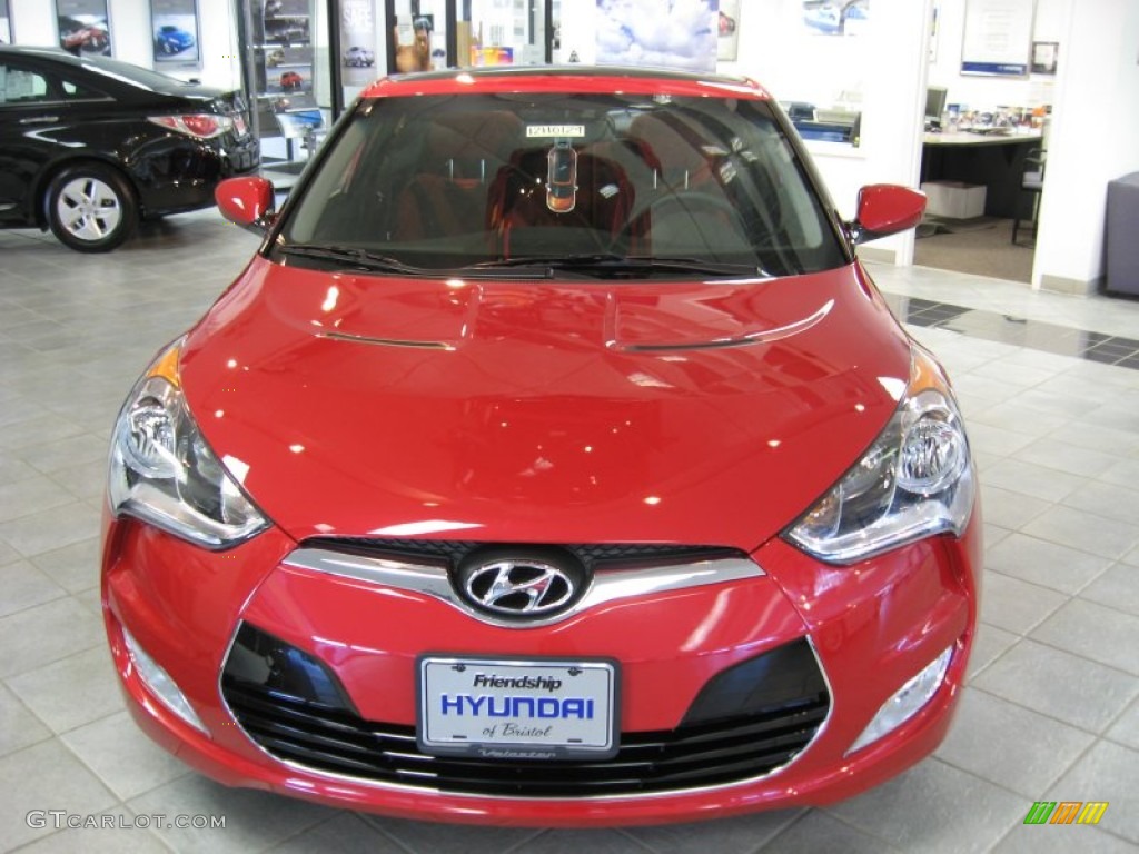 2012 Veloster  - Boston Red / Black/Red photo #3