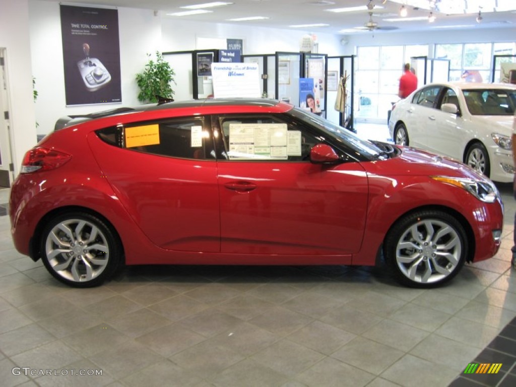 2012 Veloster  - Boston Red / Black/Red photo #5