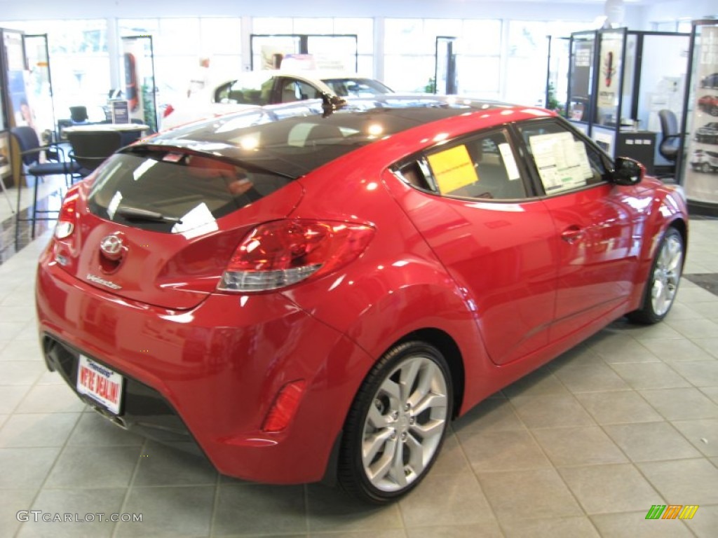 2012 Veloster  - Boston Red / Black/Red photo #6