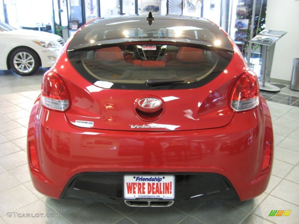 2012 Veloster  - Boston Red / Black/Red photo #7