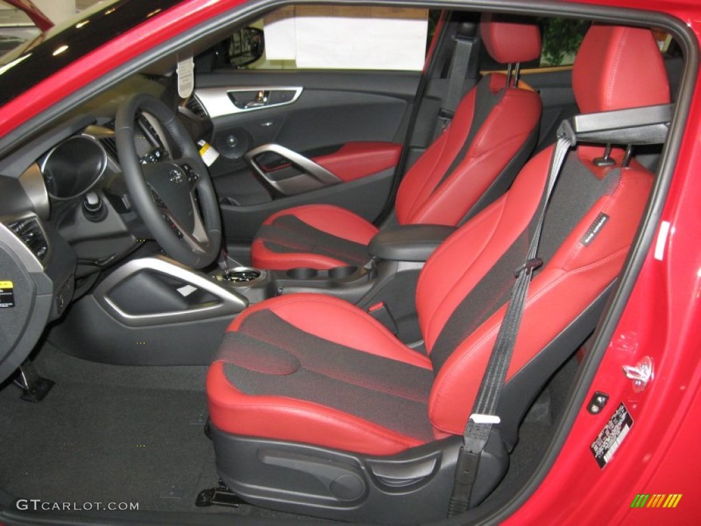 Black/Red Interior 2012 Hyundai Veloster Standard Veloster Model Photo #54979279
