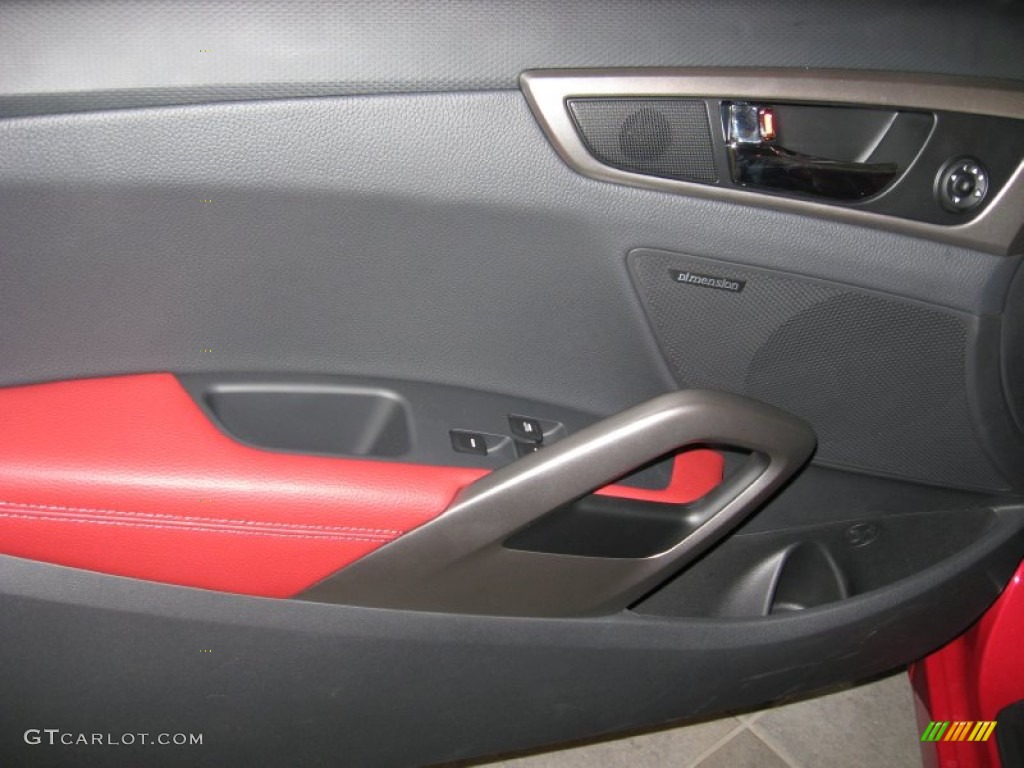 2012 Hyundai Veloster Standard Veloster Model Black/Red Door Panel Photo #54979297