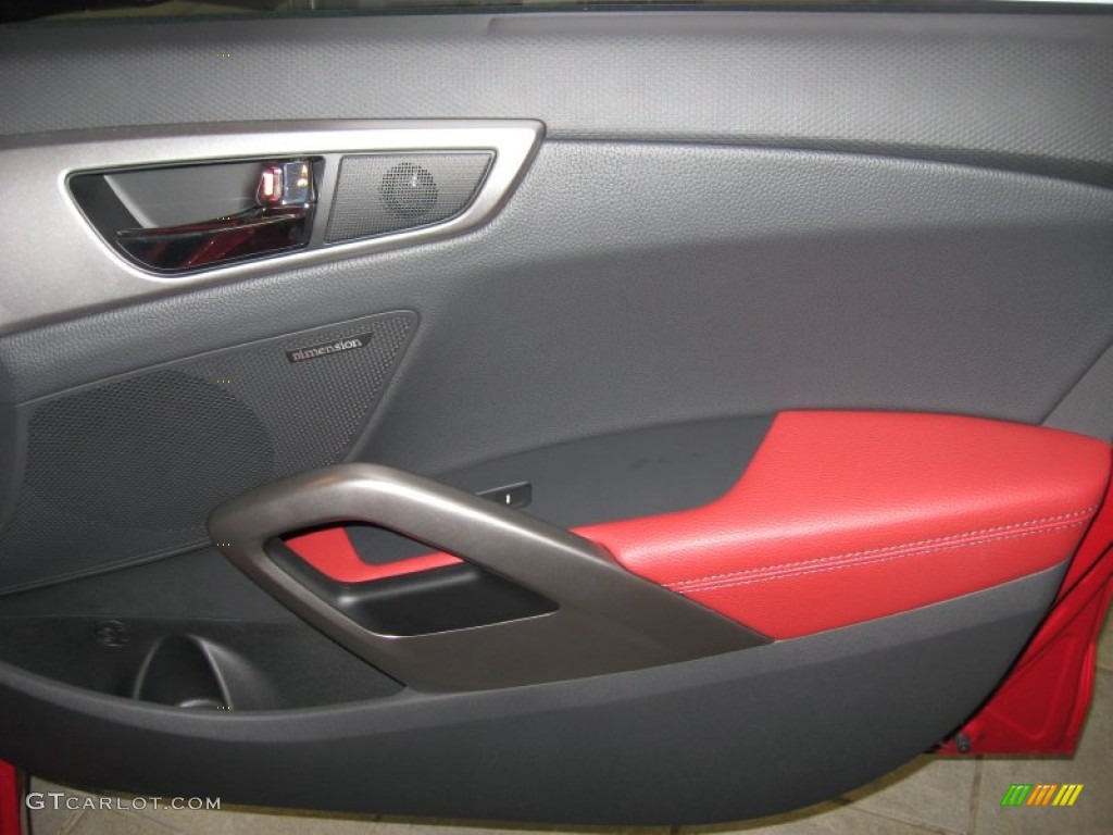 2012 Veloster  - Boston Red / Black/Red photo #21