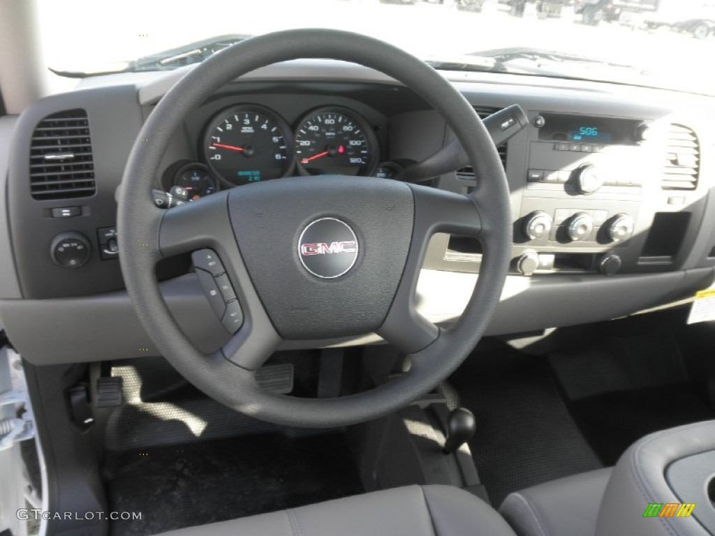 2012 GMC Sierra 1500 Regular Cab 4x4 Dark Titanium Steering Wheel Photo #54980824