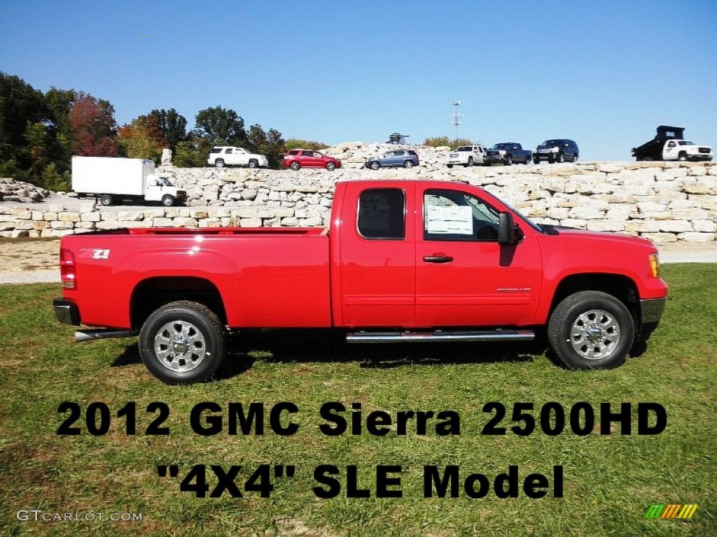 2012 Sierra 2500HD SLE Extended Cab 4x4 - Fire Red / Ebony photo #1