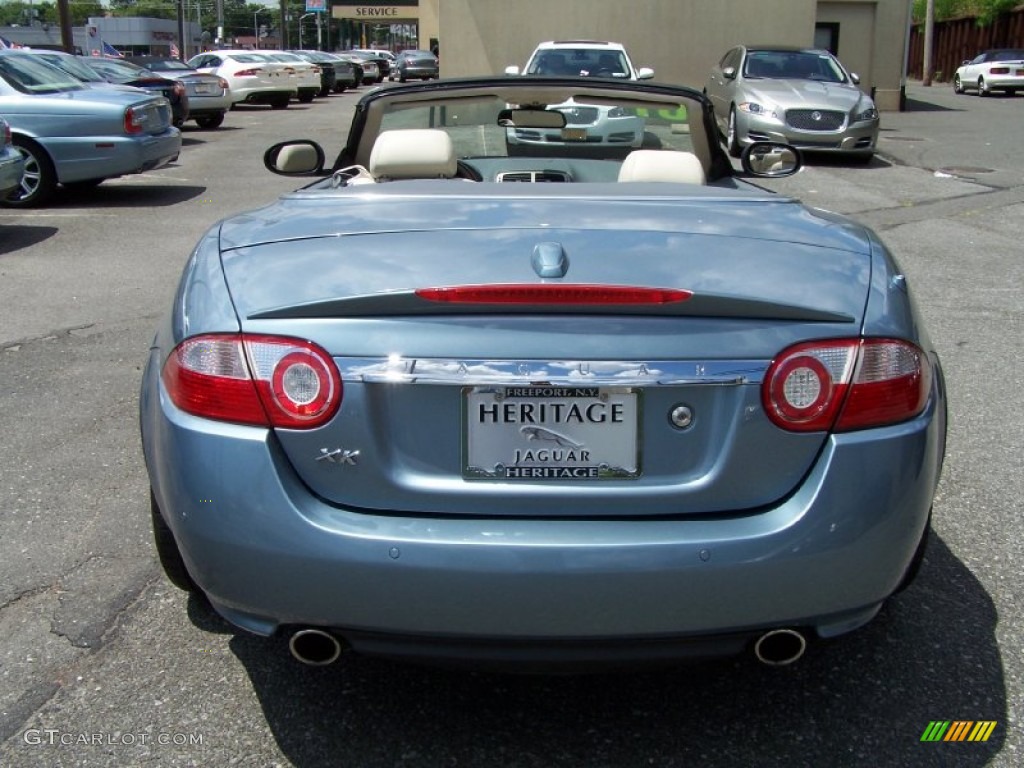 2007 XK XK8 Convertible - Frost Blue Metallic / Ivory/Slate photo #5