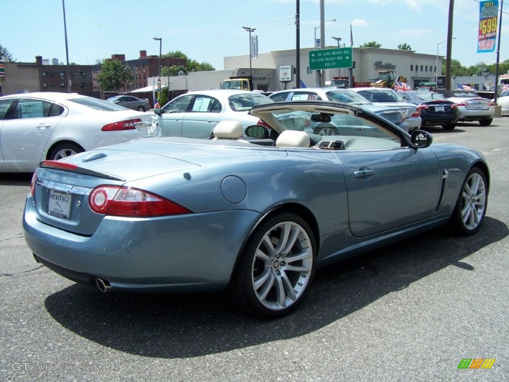 2007 XK XK8 Convertible - Frost Blue Metallic / Ivory/Slate photo #6